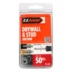 E-Z Ancor 1/4 in. D X 1-1/4 in. L Zinc Phillips Head Drywall Anchors 20 pk