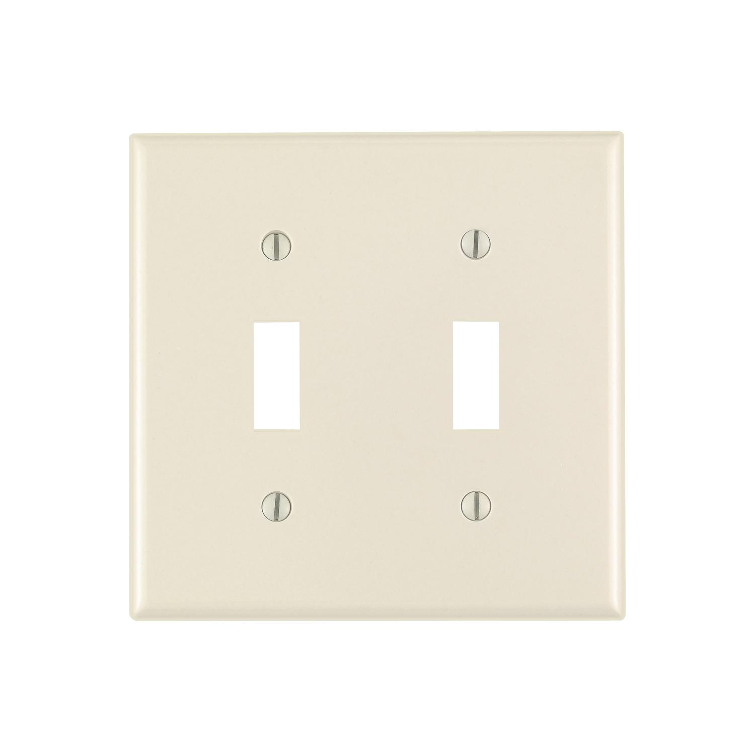 Leviton Almond 2 gang Plastic Toggle Wall Plate 1 pk