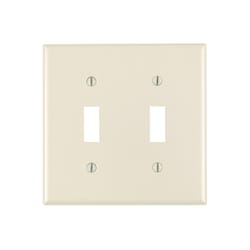 Leviton Almond 2 gang Plastic Toggle Wall Plate 1 pk