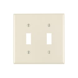 Leviton Almond 2 gang Plastic Toggle Wall Plate 1 pk