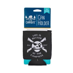 Camco Life is Better at the Campstie 12 oz Black Neoprene Fabric Can Holder