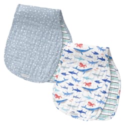 Stephen Joseph Shark Muslin Burp Cloths Cotton 2 pk