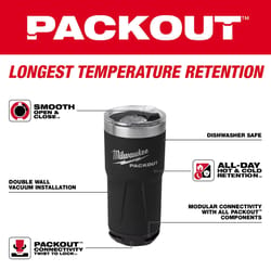 Milwaukee Packout 20 oz Black Double Wall Tumbler