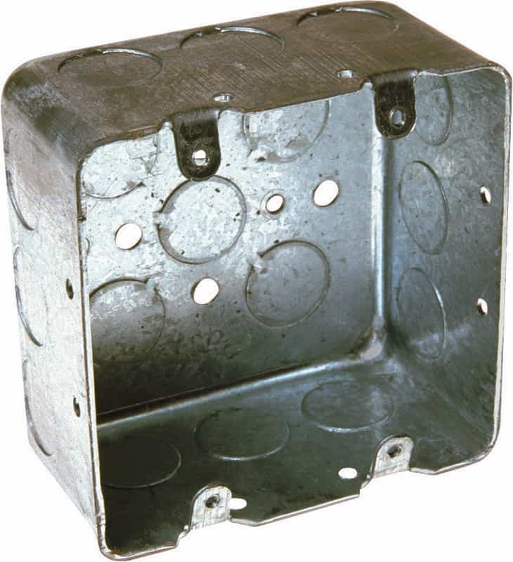 Raco 4 in. Square Steel 2 gang Junction Box Gray Ace Hardware