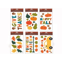 IG Design 12 in. Harvest Gel Clings Window Decor