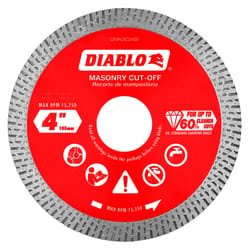 Diablo 4 in. D X 7/8 in. Diamond Masonry Cut-Off Disc 1 pk