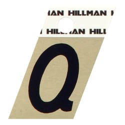 Hillman 1.5 in. Reflective Black Metal Self-Adhesive Letter Q 1 pc