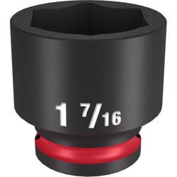 Milwaukee SHOCKWAVE 1-7/16 in. X 1/2 in. drive SAE 6 Point Standard Impact Socket 1 pc