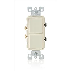 Leviton Decora 15 amps Single Pole Combination AC Quiet Switch Light Almond 1 pk