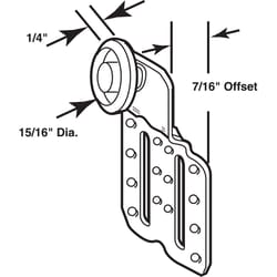 Prime-Line 15/16 in. D X 1/4 in. L Mill Plastic/Steel Roller Assembly 2 pk