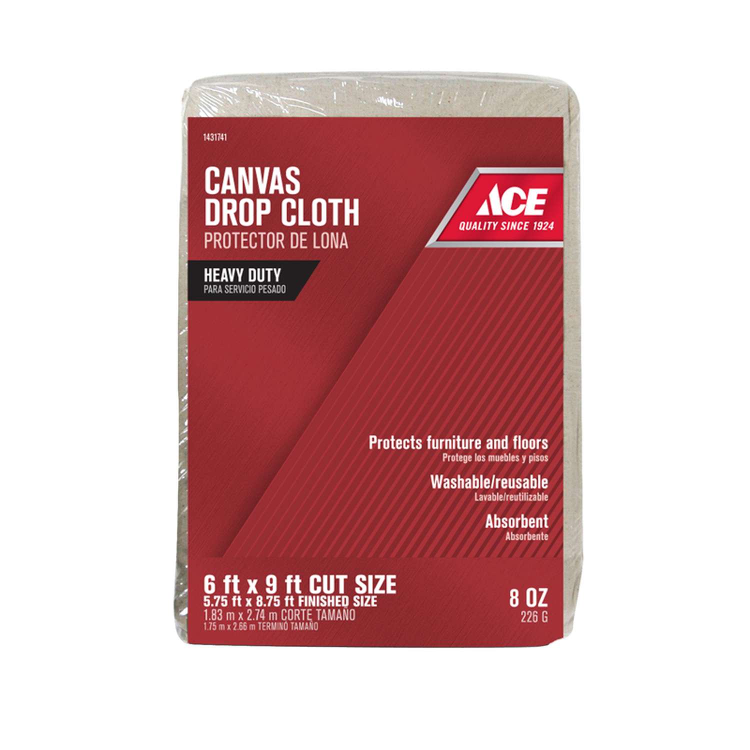 Ace 6 ft. W X 9 ft. L 8 oz Canvas Drop Cloth 1 pk Ace Hardware