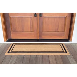 Americo Home 60 in. W X 24 in. L Black/Tan Classic Border Door Mat