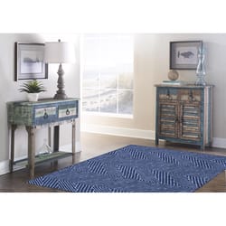 Linon Home Decor Peekay 5 ft. W X 7 ft. L Blue Polyester Area Rug