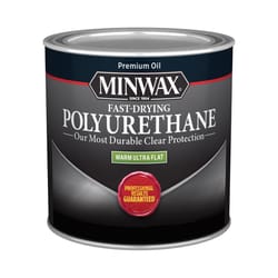Minwax Warm Ultra Flat Clear Oil-Based Fast-Drying Polyurethane 0.5 pt