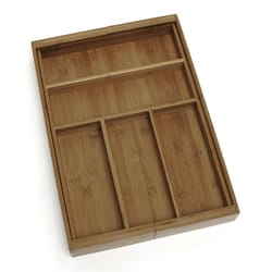 Lipper International 2.63 in. H X 13.13 in. W X 18.13 in. D Bamboo Adjustable Silverware Tray