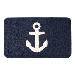 Kikkerland 18 in. W X 30 in. L Blue/White Anchor Vinyl Door Mat