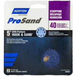 Norton ProSand 5 in. Zirconia Alumina Hook and Loop Sanding Disc 40 Grit Extra Coarse 2 pk