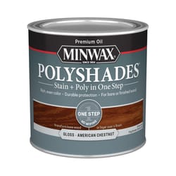 Minwax PolyShades Semi-Transparent Gloss American Chestnut Stain/Polyurethane Finish 1/2 pt