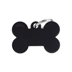 MyFamily Basic Black Bone Aluminum Dog Pet Tags Large