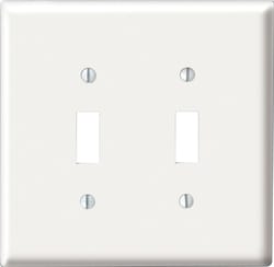 Leviton White 2 gang Nylon Toggle Wall Plate 1 pk