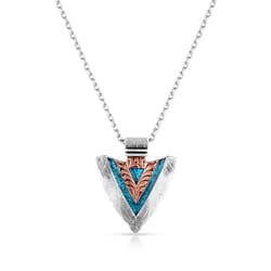 Montana Silversmiths Men's Two-Toned Arrowhead Silver/Turquoise Necklace Water Resistant
