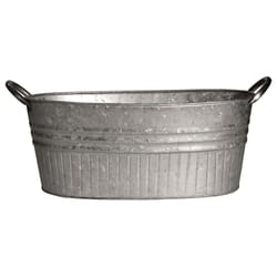 Robert Allen 5 in. H Metal Planter Galvanized