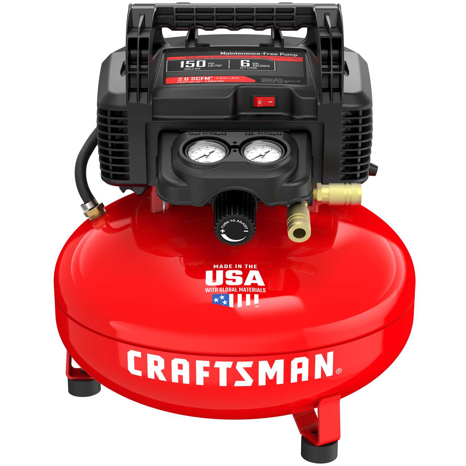 Craftsman 6 gal. Pancake Portable Air Compressor 150 psi 0.8 hp Ace