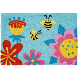 Jellybean 20 in. W X 30 in. L Multi-Color Bees/Flowers/Ladybug Polyester Accent Rug