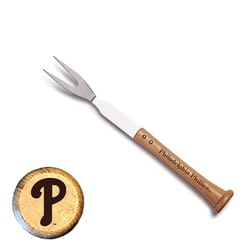 Baseball BBQ MLB Stainless Steel Natural Grilling Fork 1 pk