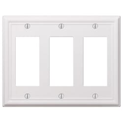 Amerelle Chelsea White 3 gang Steel Decorator Wall Plate 1 pk