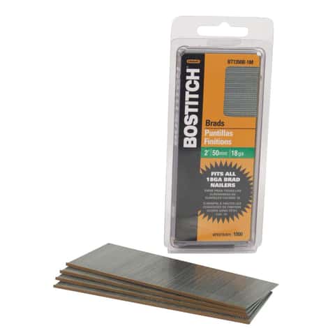 Bostitch 18 Ga. X 2 in. L Coated Steel Brad Nails 1000 pk Bostitch 18 Ga. X 2 in. L Coated Steel Brad Nails 1000 pk