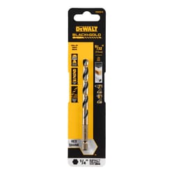 DeWalt Black & Gold 9/32 in. High Speed Steel Impact Ready Drill Bit Hex Shank 1 pk