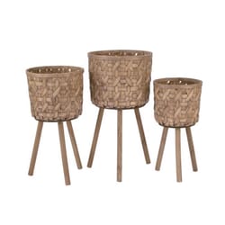Tripar 12.3 in. L X 12.3 in. W X 28 in. H Brown Woven Basket