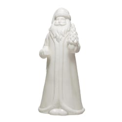 Creative Co-op White Santa Claus Figurine 10 in.