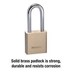Master Lock 1-9/16 in. H X 3/4 in. W X 1-3/4 in. L Brass 5-Pin Cylinder Exterior Padlock