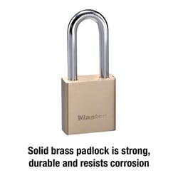 Master Lock 1-9/16 in. H X 3/4 in. W X 1-3/4 in. L Brass 5-Pin Cylinder Exterior Padlock