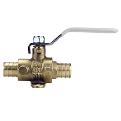 Apollo 3/4 in. Brass Crimp Ball Valve with Drain & Mounting Pad Standard Port Quarter-Turn Lever For