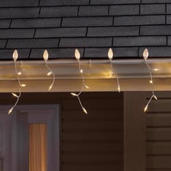 Celebrations Blue LED C9 Warm White 70 ct Icicle Christmas Lights 9 ft.