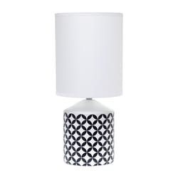 Simple Designs 18.5 in. Black/White Table Lamp
