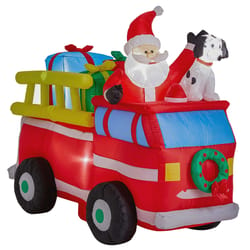 Glitzhome LED Santa in Truck Decor 59 in. Inflatable