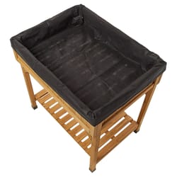 VegTrug 30 in. H X 22 in. W X 9.05 in. D Wood Herb Table Plant Liner Black