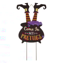 Glitzhome 32.09 in. Witch Legs in Cauldron Yard Decor