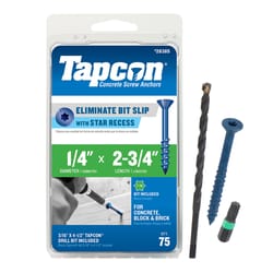 Tapcon 2-3/4 in. L Star Flat Head Concrete Screws 75 pk