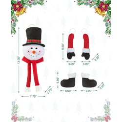 Glitzhome Multicolored Christmas Snowman Ornament