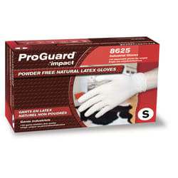 Impact Pro-Guard Latex Disposable Gloves Small Natural Powder Free 100 pk