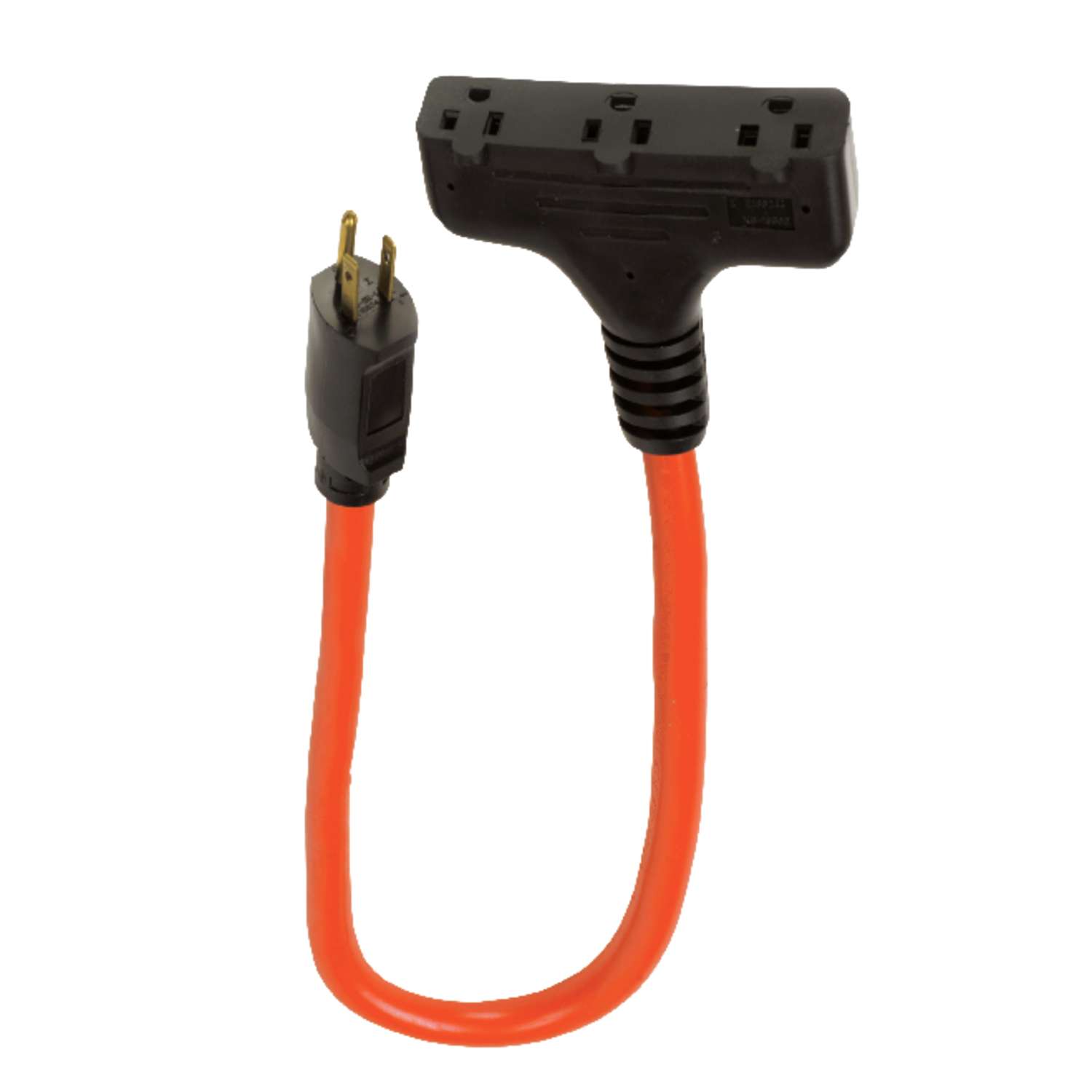  Ace  Indoor and Outdoor  2 ft L Orange Triple Outlet Cord 