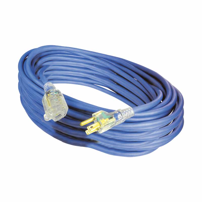 Ace Outdoor 100 ft. L Blue Extension Cord 14/3 SJOW Ace Hardware