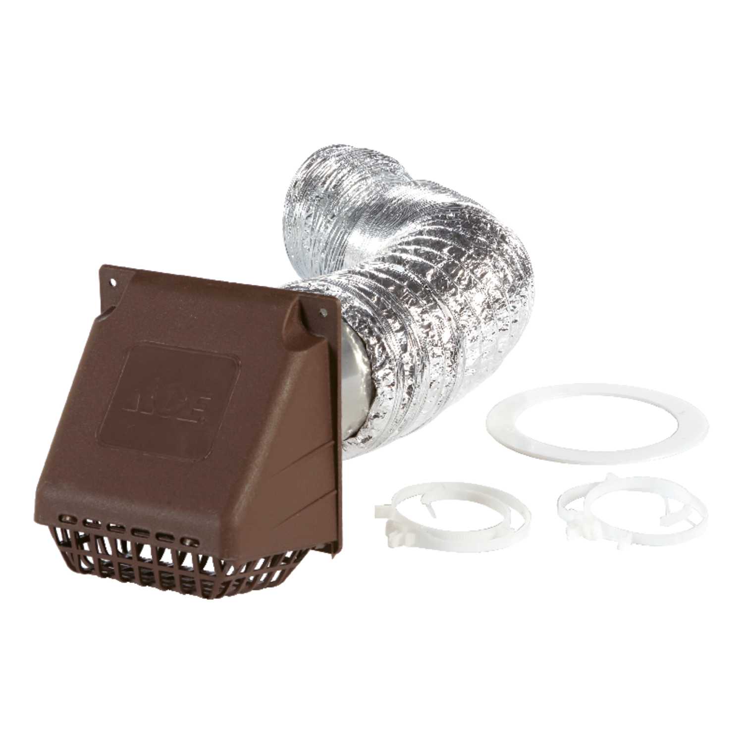 Ace 96 in. L x 4 in. Dia. Silver/White Aluminum Dryer Vent Kit Ace