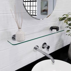 Croydex Metra Chrome Clear/Silver Glass Bathroom Shelf