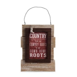 Pavilion We People 7 in. H X 1 in. W X 4 in. L Rustic Maroon/Brown MDF Hanging Plaque
